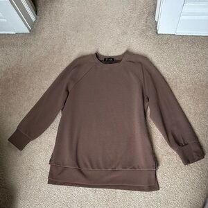 Brown Ribbed Sweatshirt